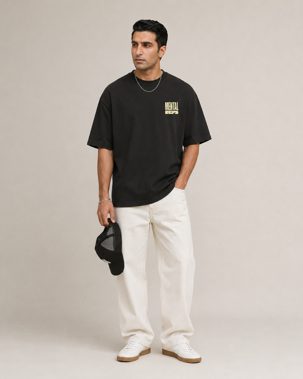 Men's Oversized Mental Reps T-Shirt Midnight Noir