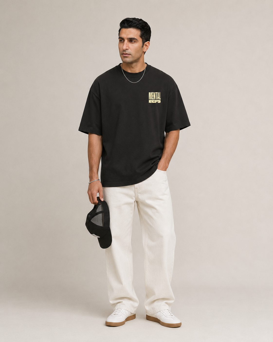 Men's Oversized Mental Reps T-Shirt Midnight Noir