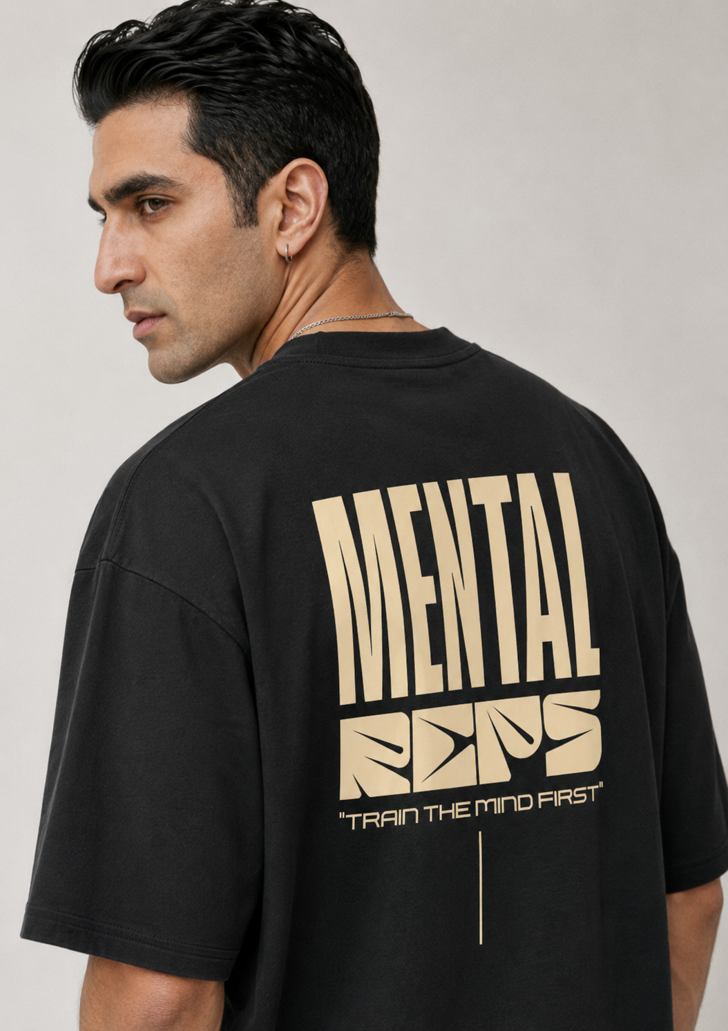 Men's Oversized Mental Reps T-Shirt Midnight Noir