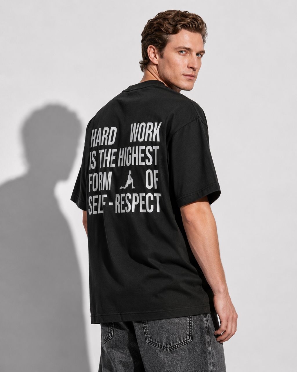 Men's Oversized Respect T-Shirt Midnight Noir