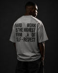 Men's Oversized Respect T-Shirt Steel Grey