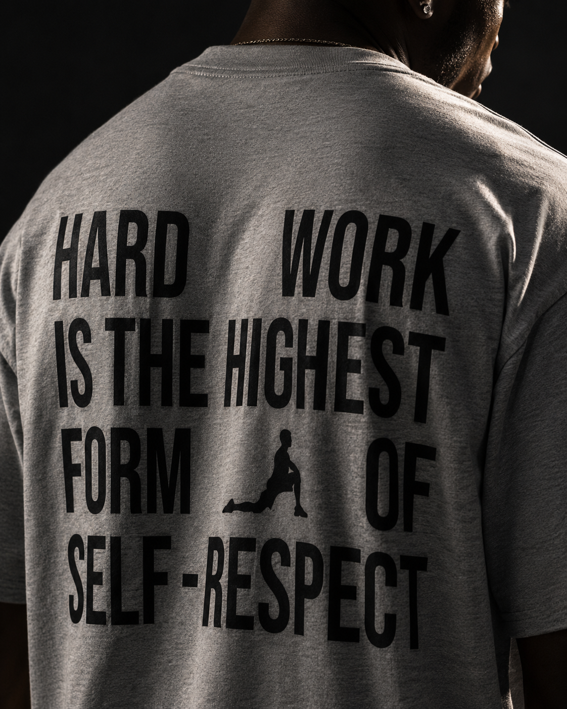 Men's Oversized Respect T-Shirt Steel Grey