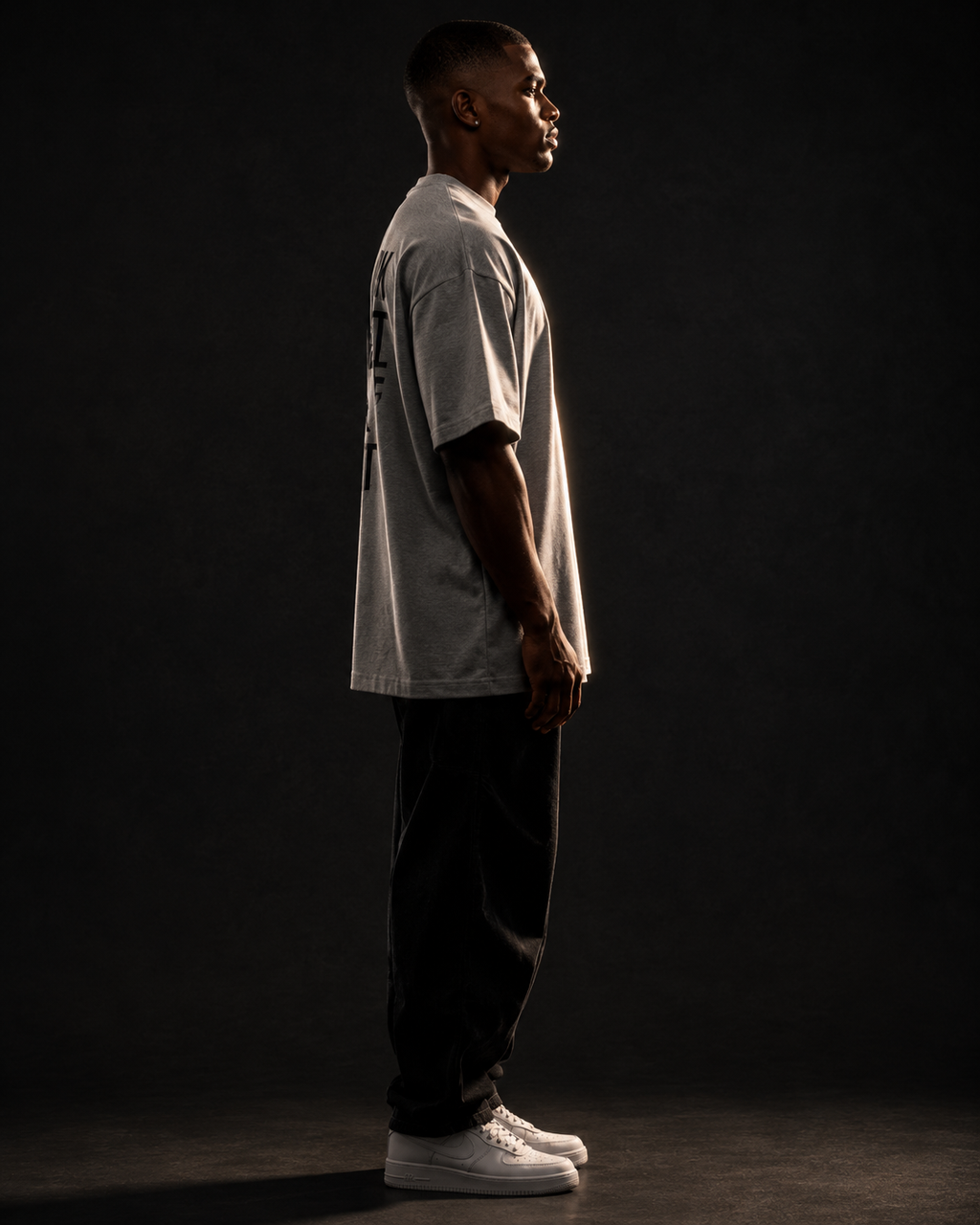 Men's Oversized Respect T-Shirt Steel Grey
