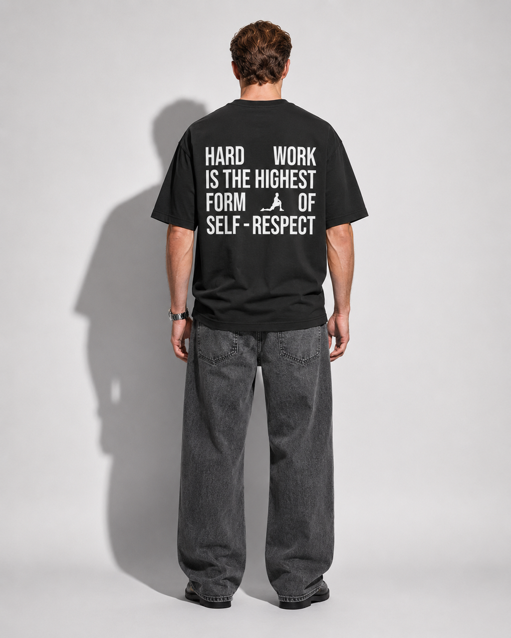 Men's Oversized Respect T-Shirt Midnight Noir