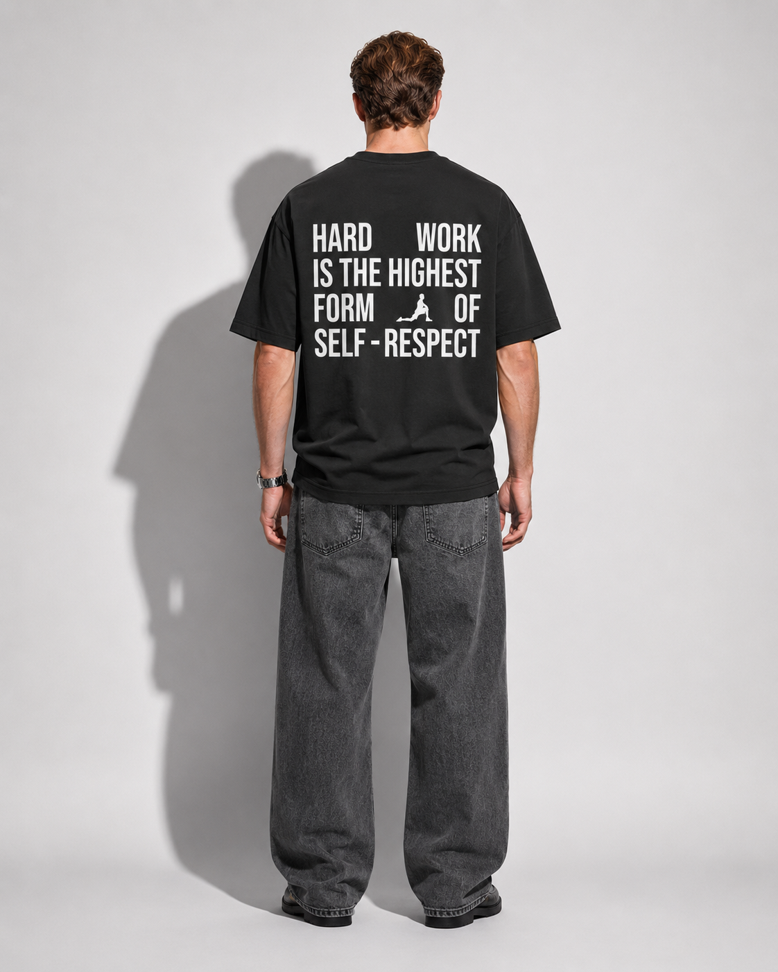 Men's Oversized Respect T-Shirt Midnight Noir