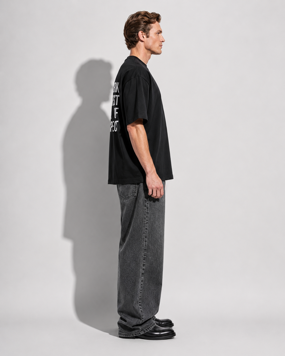 Men's Oversized Respect T-Shirt Midnight Noir