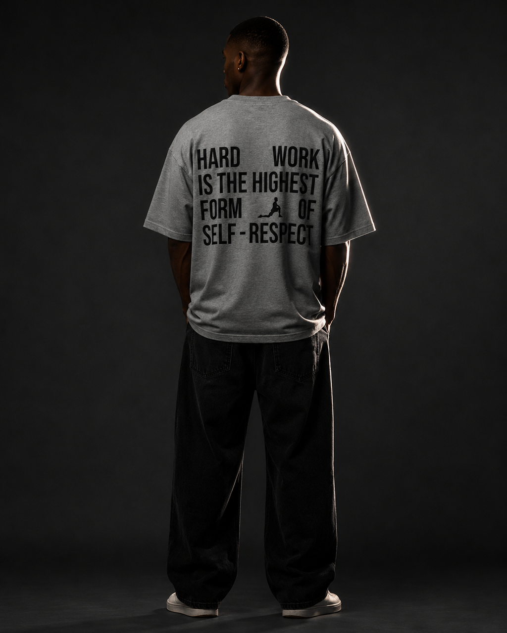 Men's Oversized Respect T-Shirt Steel Grey