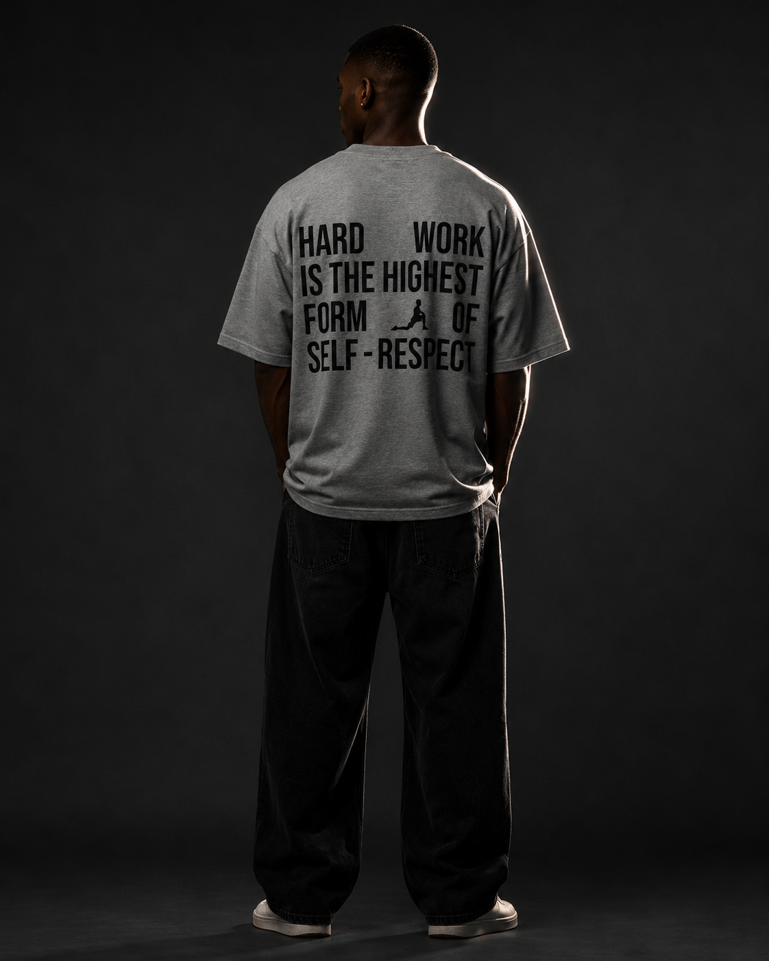 Men's Oversized Respect T-Shirt Steel Grey