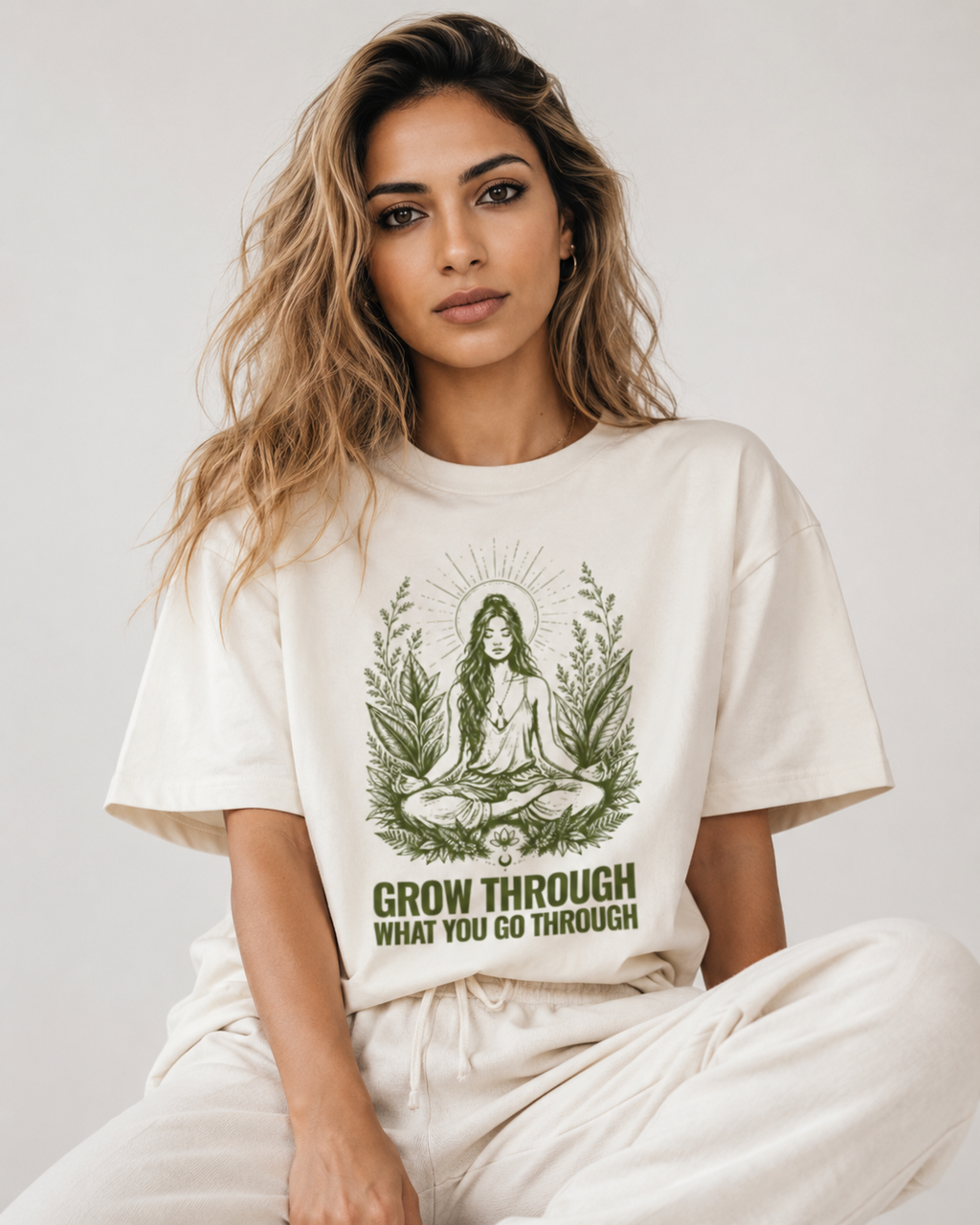 Women's Oversized Rooted T-Shirt Ivory White