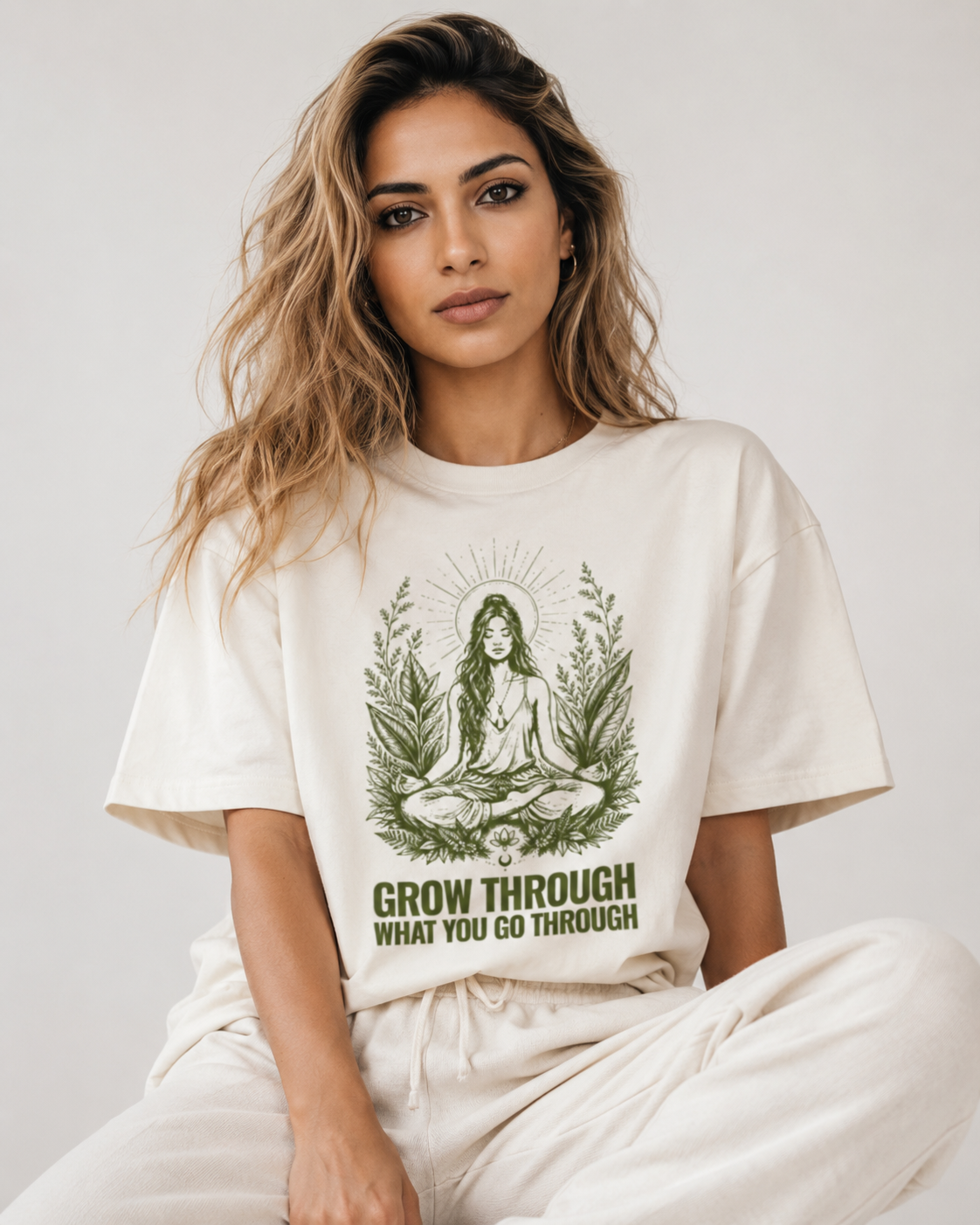 Women's Oversized Rooted T-Shirt Ivory White