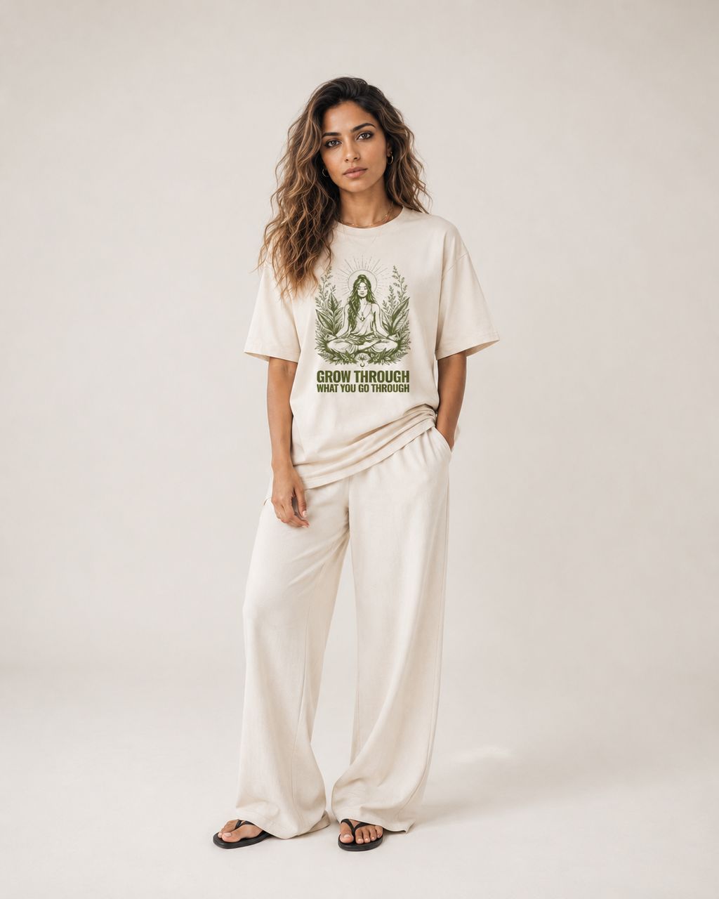 Women's Oversized Rooted T-Shirt Ivory White