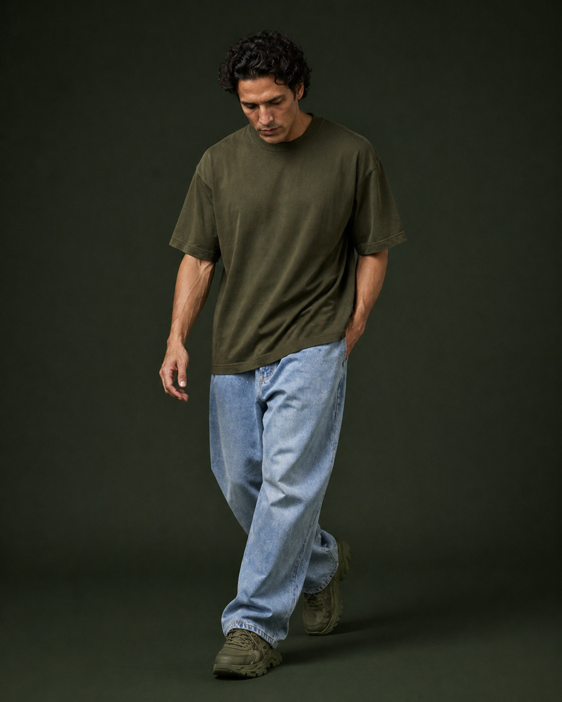 Men's Oversized Classic T-Shirt Terrain Olive